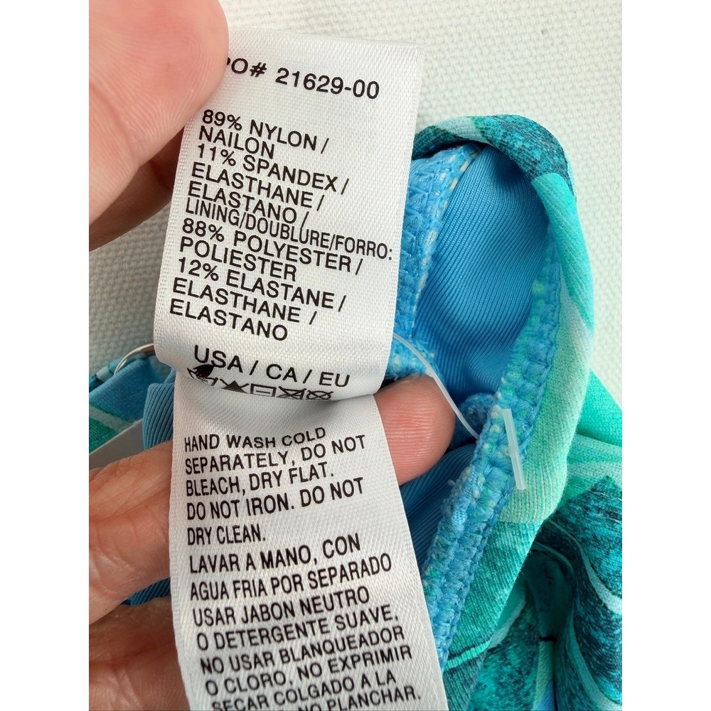 Next Aqua Leaf Print Tankini Top 34B/C Underwire NWT - Picture 8 of 10